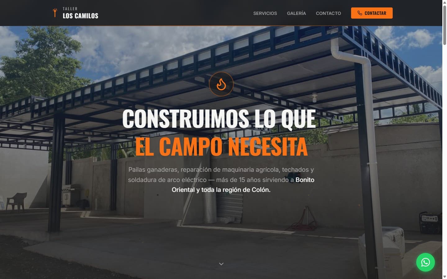 Captura del sitio Taller Los Camilos